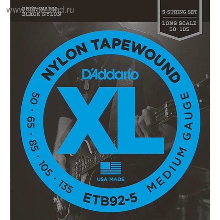

Комплект струн для бас-гитары D'Addario ETB92-5 Tapewound