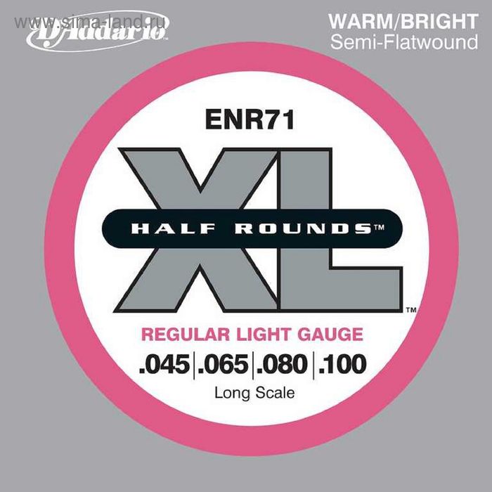 

Комплект струн для бас-гитары D'Addario ENR71 Half Rounds