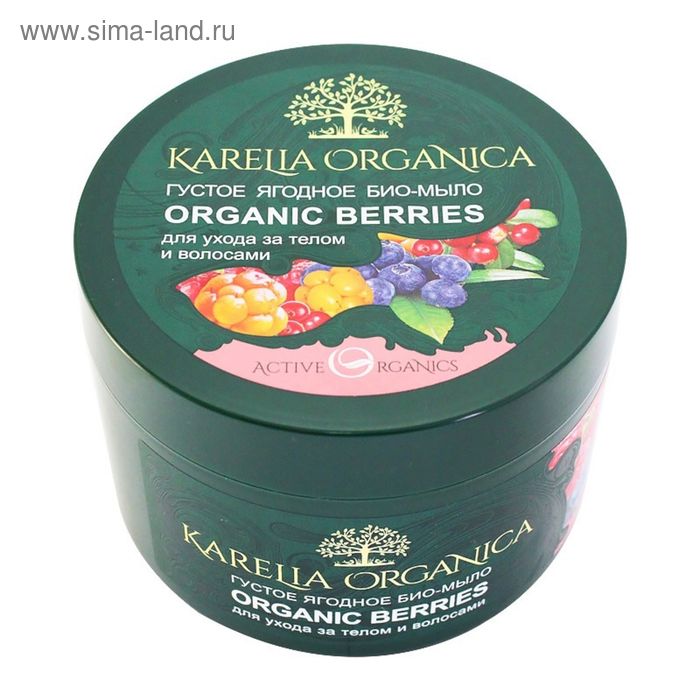 Густое ягодное био-мыло Karelia Organica BERRIES для тела и волос, 500 мл