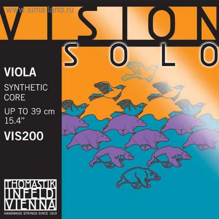Комплект струн для альта Thomastik VIS200 Vision Solo размером 4/4, среднее натяжение thomastik vis200