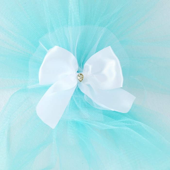 Набор для украшения автомобиля из фатина: 2 ленты на капот, 1 бант на радиатор, 4 бантика на ручки, бирюзовый