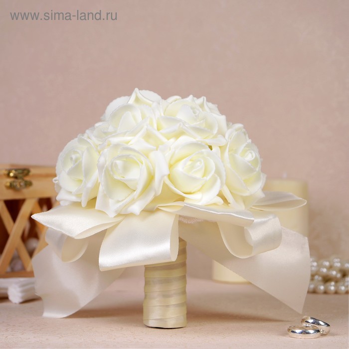 Букет-дублер для невесты Совершенство, латексные цветы, айвори