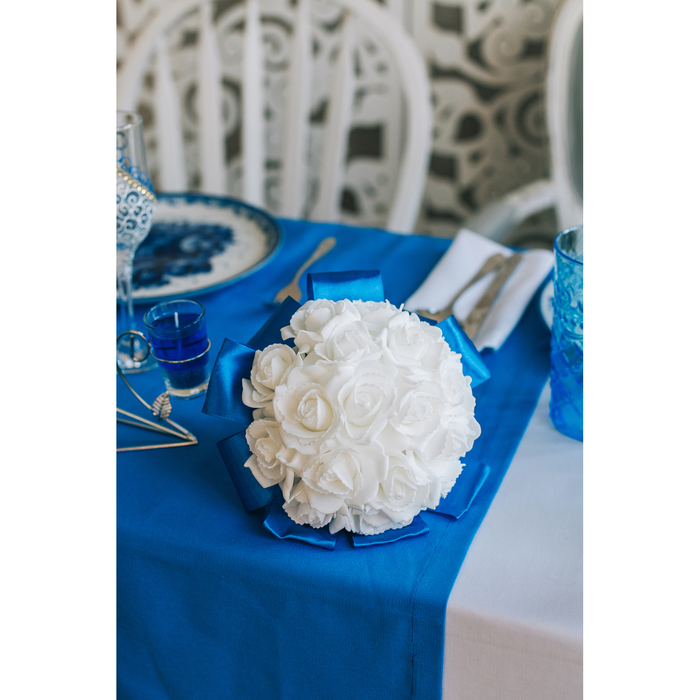 Букет-дублер для невесты из латексных цветков бело-синий