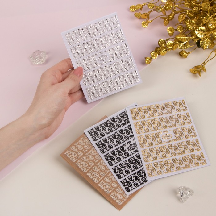 Наклейки для ногтей "Ассорти", цвета МИКС