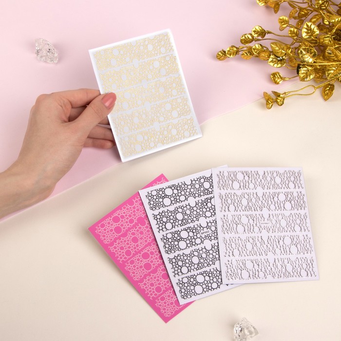 Наклейки для ногтей "Пузырьки", цвета МИКС