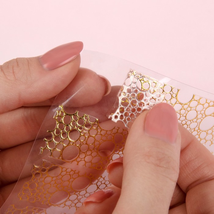 Наклейки для ногтей "Пузырьки", цвета МИКС