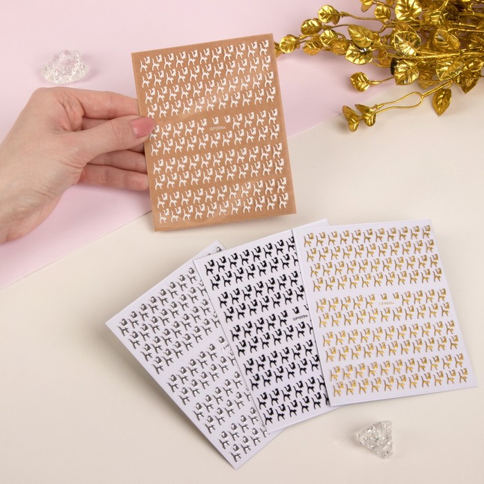 Наклейки для ногтей "Кошки", цвета МИКС