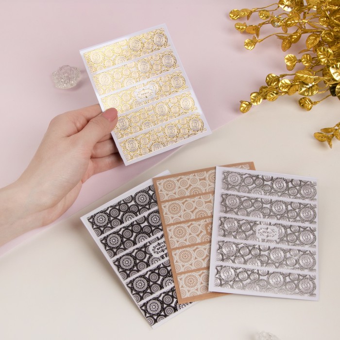 Наклейки для ногтей "Кружочки микс", цвета МИКС