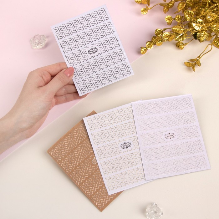 Наклейки для ногтей "Волна", цвета МИКС