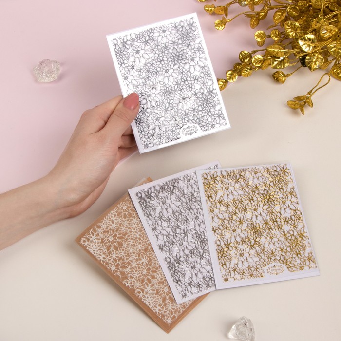 Наклейки для ногтей "Герберы", цвета МИКС