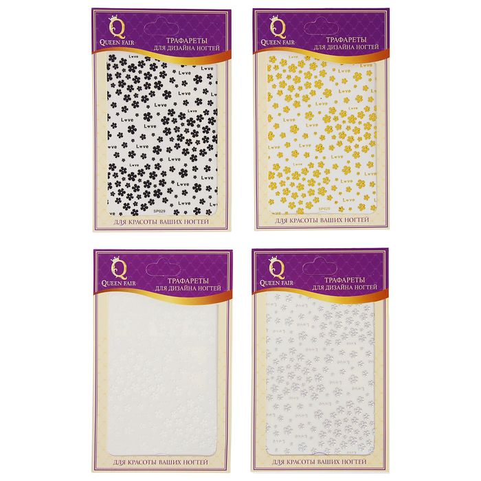 Наклейки для ногтей "Цветы", цвета МИКС