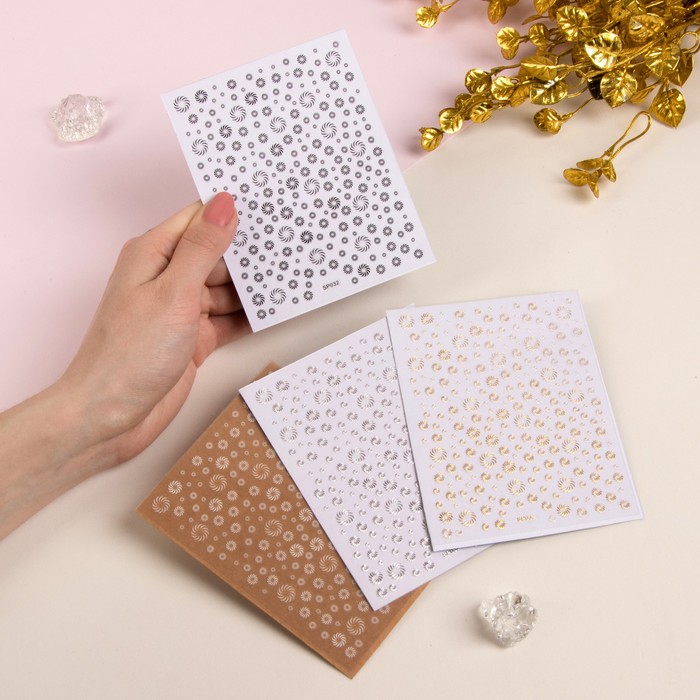 Наклейки для ногтей "Ассорти", цвета МИКС