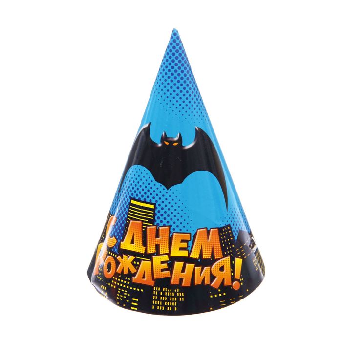 Колпак бумажный "Крутой День Рождения" (набор 6 шт)