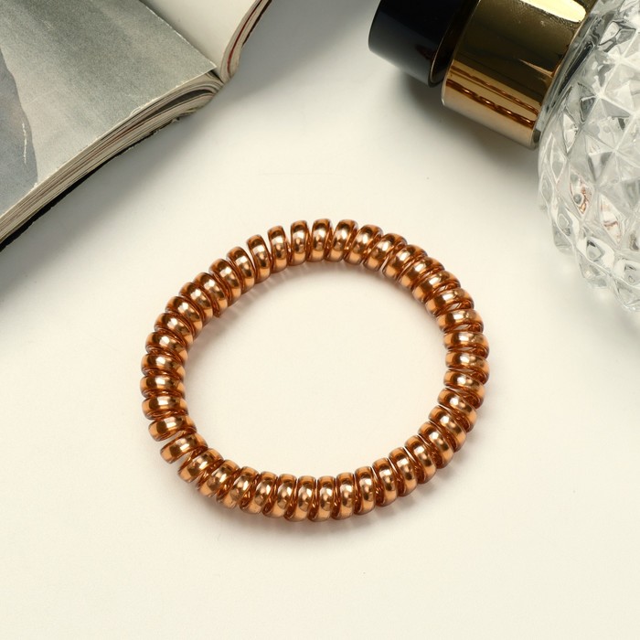 фото Резинка для волос "пружинка", металлик, узкая, микс