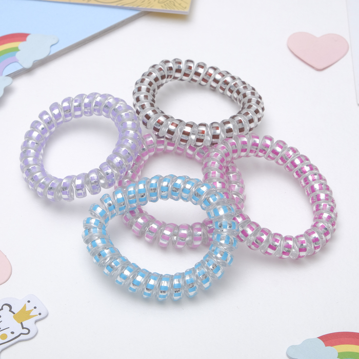 Резинка для волос "Пружинка", полосочки, микс