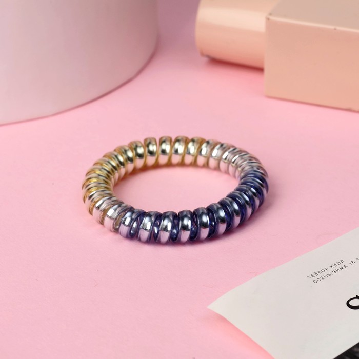 Резинка для волос "Пружинка", радуга, микс