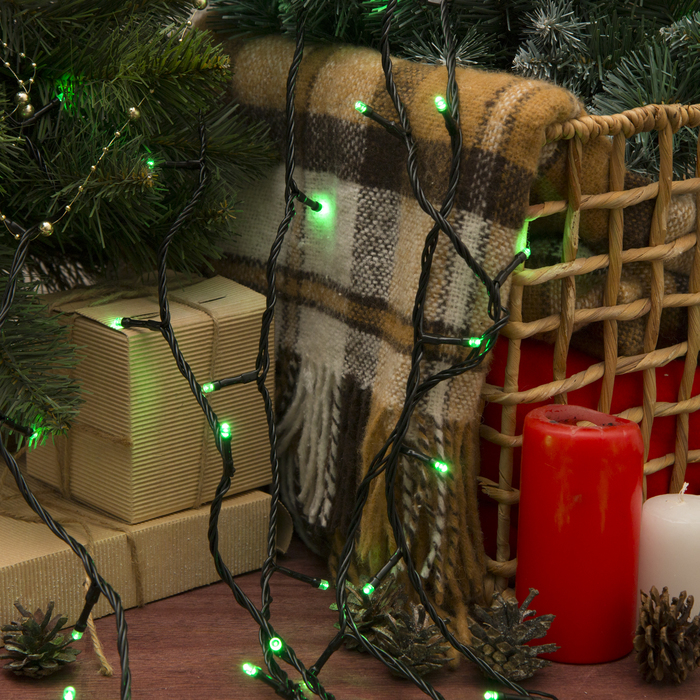 Гирлянда "Метраж" УМС, 10 м, Н.Т., LED-100-24В, б/контр., ЗЕЛЕНЫЙ