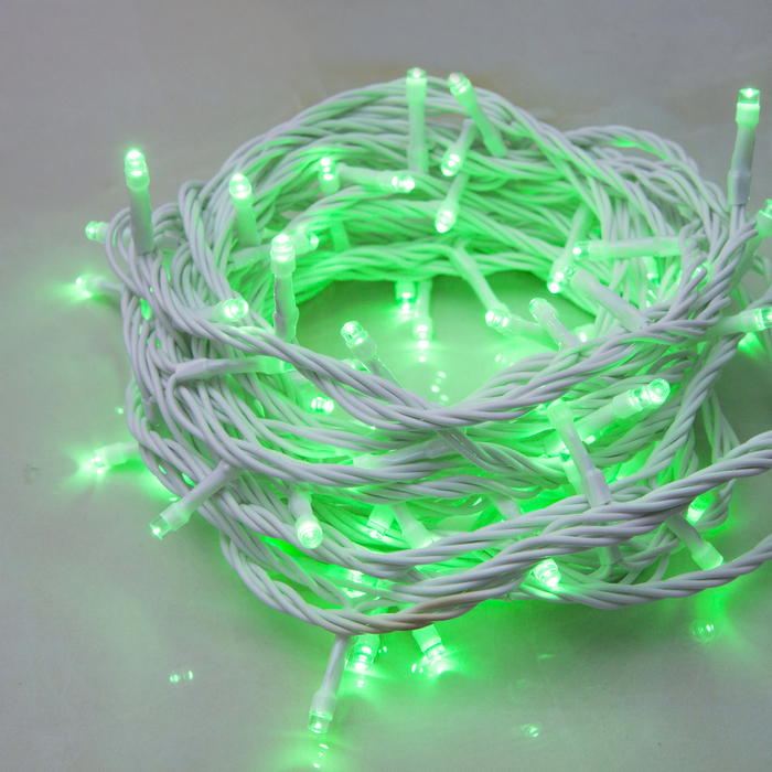 Гирлянда "Метраж" УМС, 10 м, Н.Б., LED-100-24В, б/контр., ЗЕЛЕНЫЙ