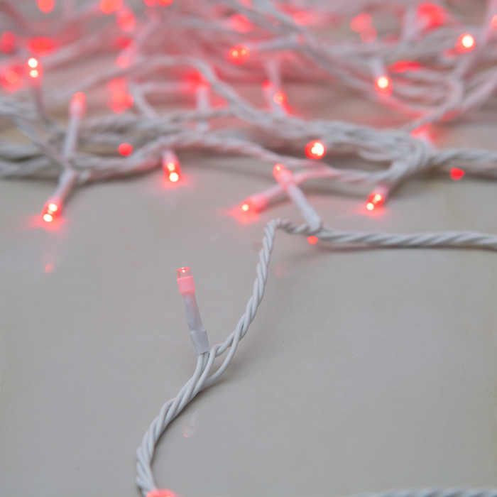 Гирлянда "Метраж" УМС, 10 м, Н.Б., LED-100-24В, б/контр., КРАСНЫЙ