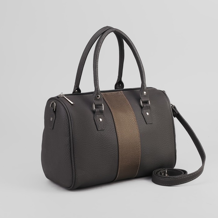 Сумка женская на молнии, 1 отдел, наружный карман, цвет серый