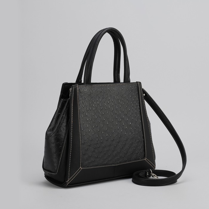 Сумка женская на молнии, 1 отдел, наружный карман, цвет чёрный