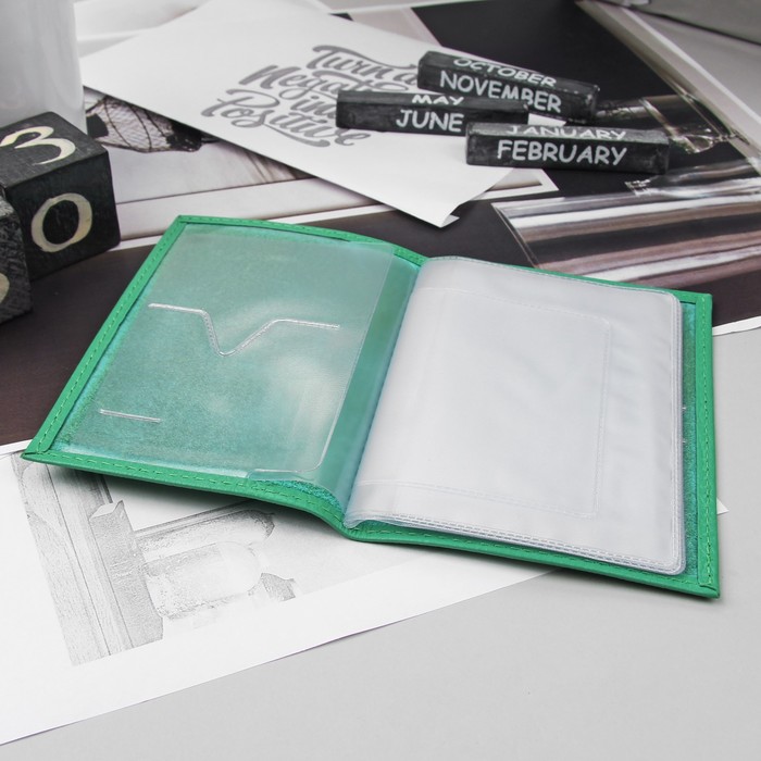 Обложка для автодокументов, флотер, цвет ярко-зелёный