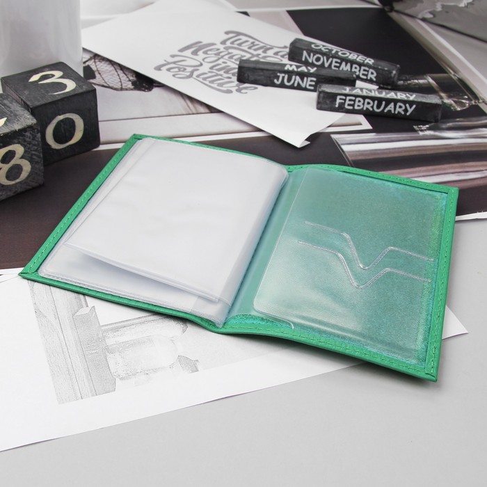 Обложка для автодокументов, флотер, цвет ярко-зелёный