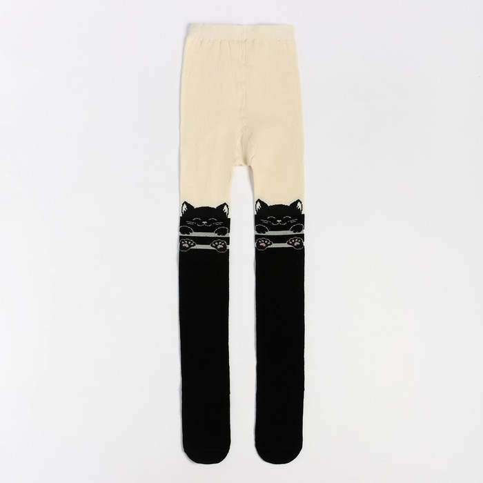 Колготки детские, цвет кремовый/чёрный, рост 146-152, размер 22-23