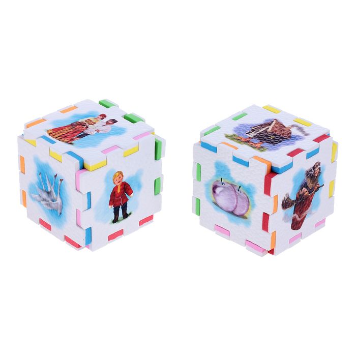 Кубик-Пазл "Гуси-лебеди", 2 кубика