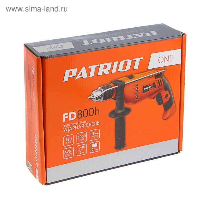 Дрель ударная PATRIOT FD800h 790 Вт 13 мм глубиномер с дополнительной ручкой