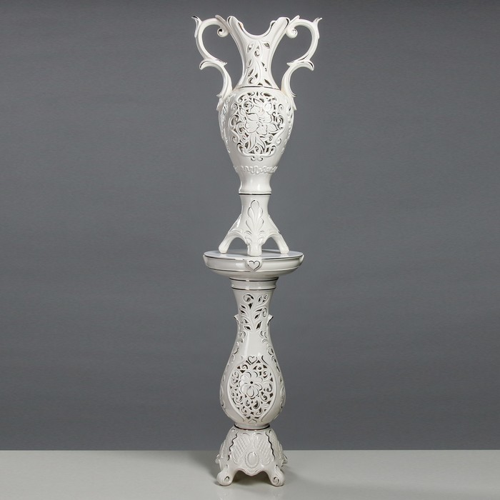 Ваза "Монро" на колонне белая, резка