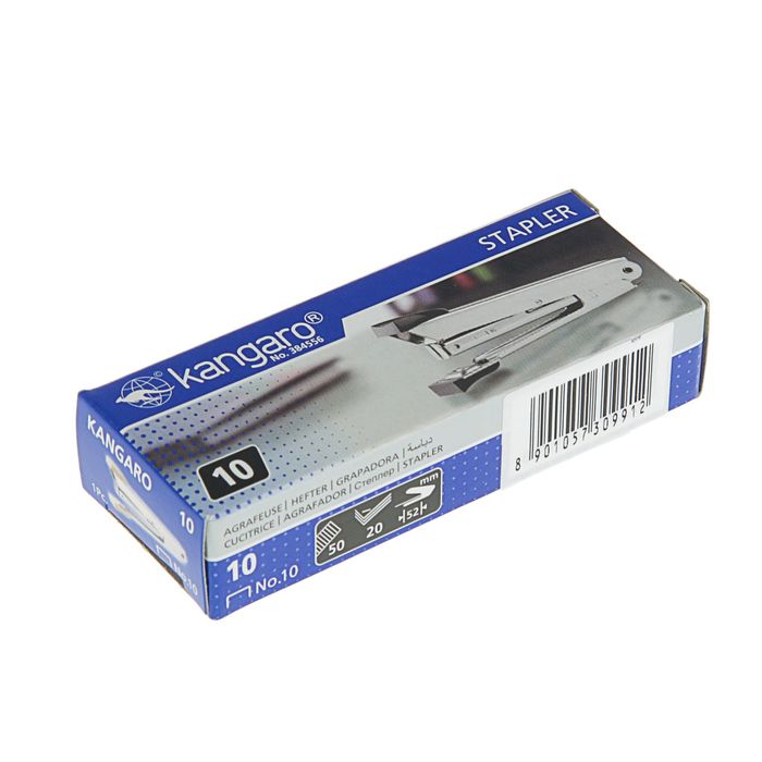 Степлер №10 до 20 листов Tourquoise, стальной механизм, лимонный