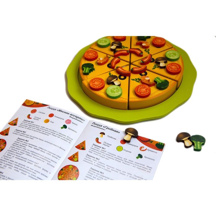 Деревянный конструктор на магнитах Mr. Bigzy "Пицца Мастерица"