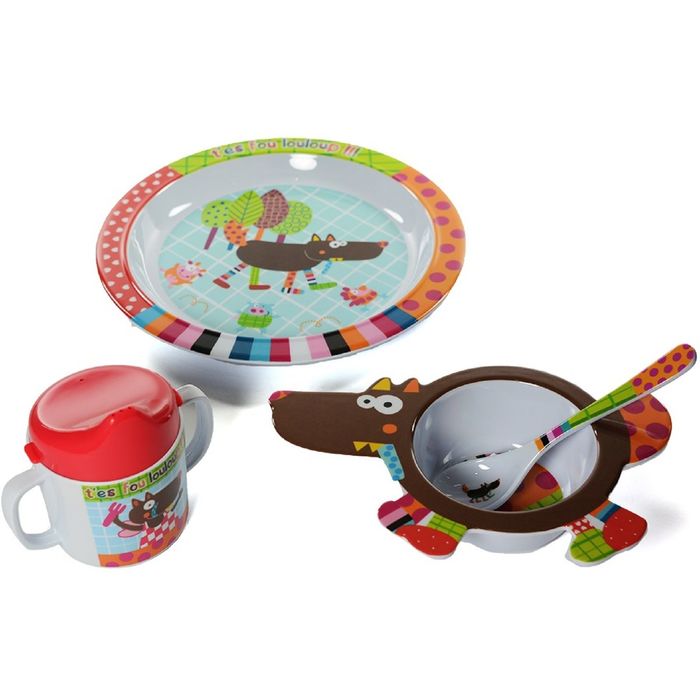 Набор посуды 4 предмета Ebulobo "Волчонок"