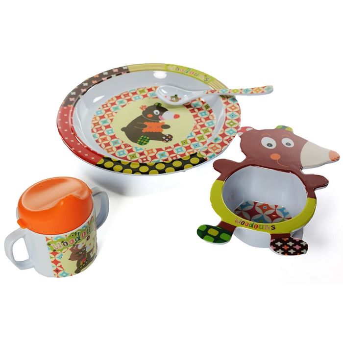 Набор посуды 4 предмета Ebulobo "Мишка"