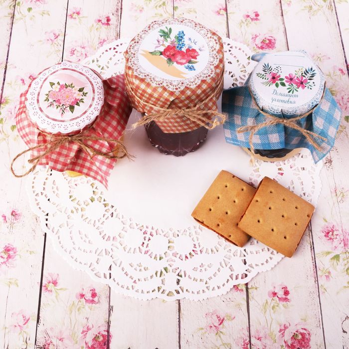 Набор для декорирования банок "Клетчатая салфетка", 6 шт.