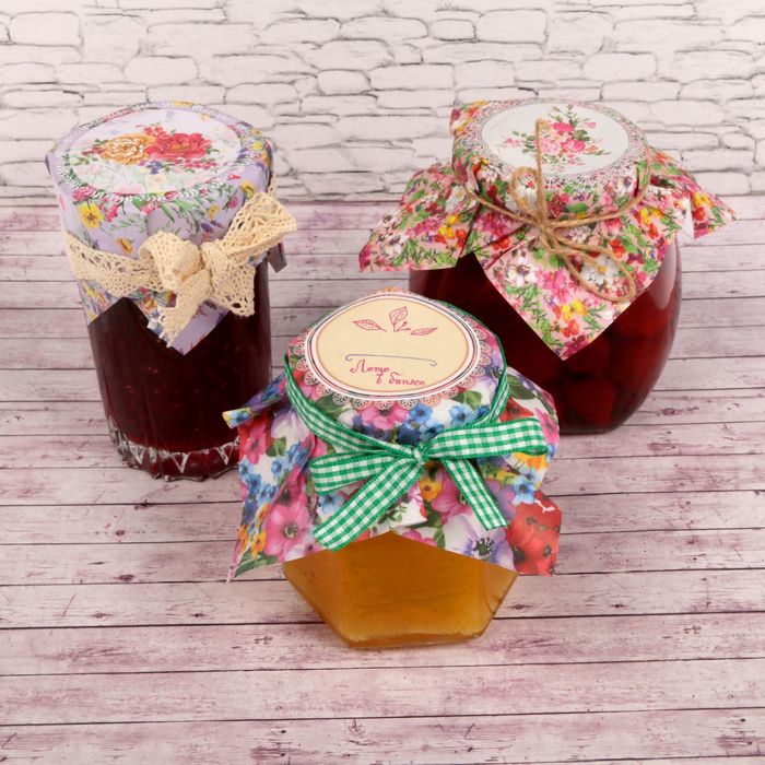 Набор для декорирования банок "Цветочная симфония", 6 шт.