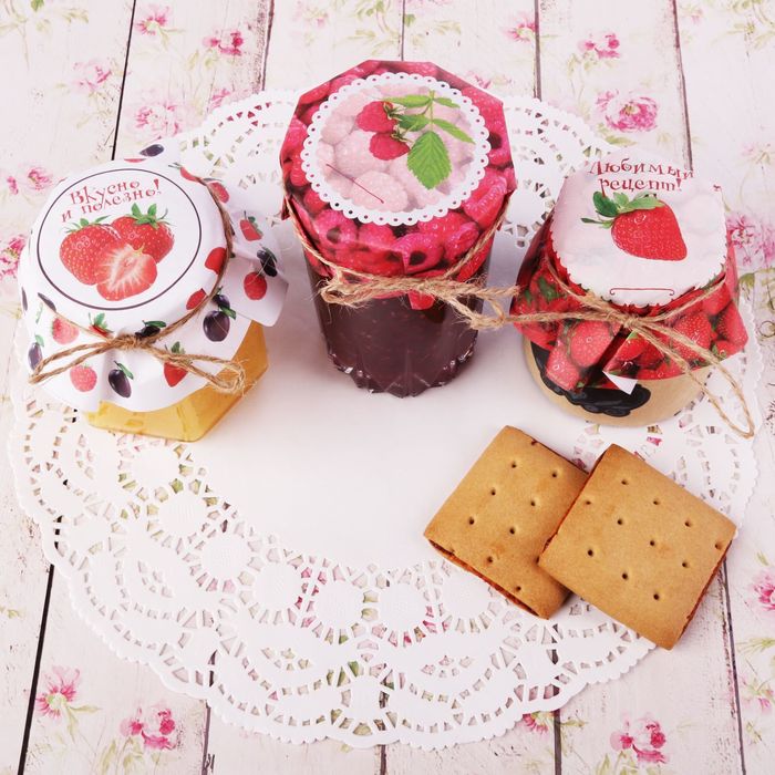 Набор для декорирования банок "Ягоды", 6 шт.