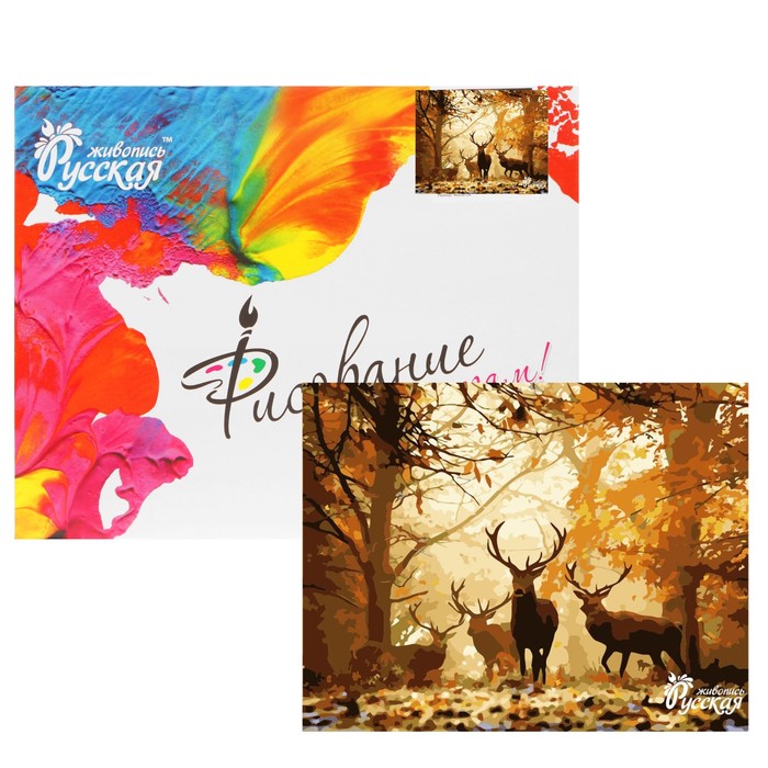 Рисование по номерам "Олени в лесу" 40х50 см
