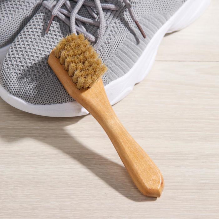 Щётка для обуви для нанесения крема, 15×2 см, конский волос