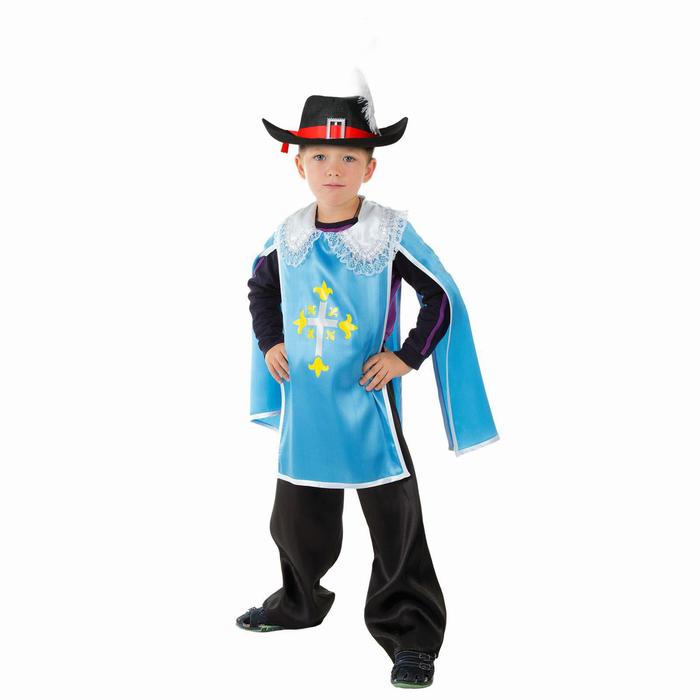 Детский карнавальный костюм "Мушкетёр", 4-7 лет, рост 104-128 см, цвет голубой