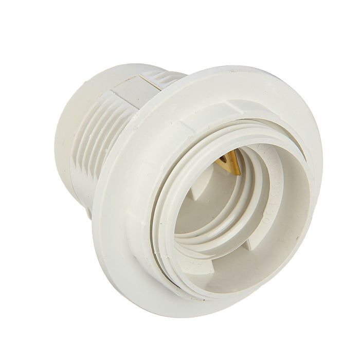 Патрон электрический, Е27, пластиковый с прижимным кольцом