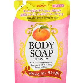 

Крем-мыло для тела Wins Body Soup Peach с экстрактом листьев персика и богатым ароматом, 400 мл