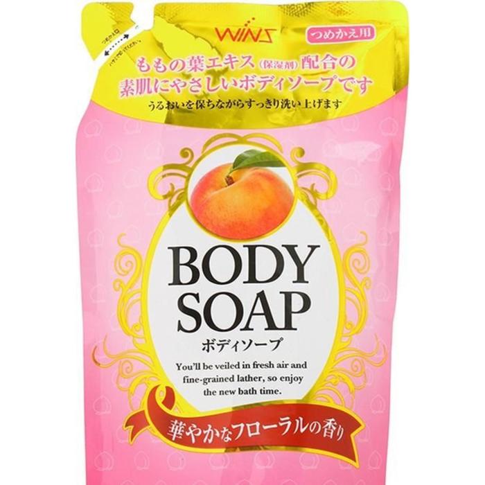 Крем-мыло для тела Wins Body Soup Peach с экстрактом листьев персика и богатым ароматом 400 мл 255₽