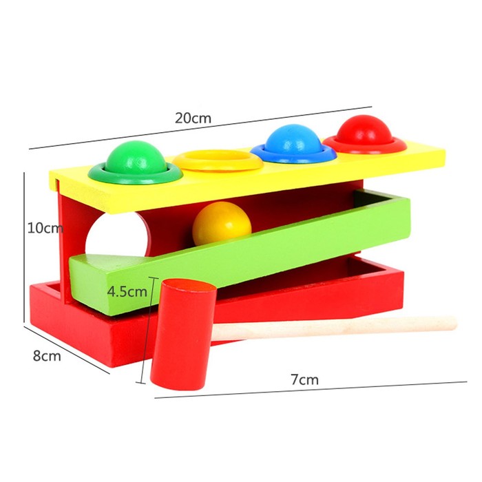 фото Стучалка на прямоугольном основании с 4 шариками, спуском и молоточком лесная мастерская