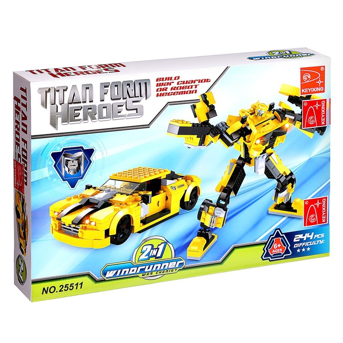 Конструктор «Трансформер Автобот», 2 в 1, 244 детали