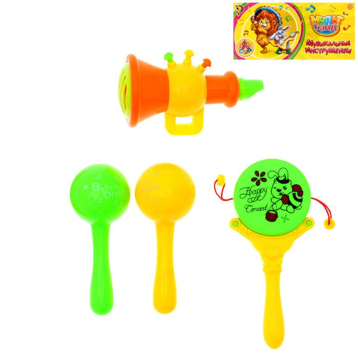 Набор музыкальных инструментов "Музыкальный ритм-1", 4 предмета
