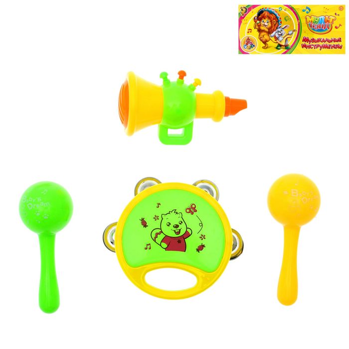 Набор музыкальных инструментов "Музыкальный ритм-2", 4 предмета