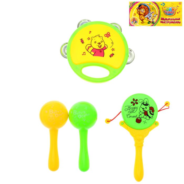 Набор музыкальных инструментов "Музыкальный ритм-3", 4 предмета