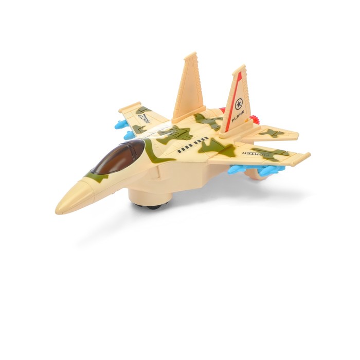 Самолет "Истребитель", световые и звуковые эффекты, работает от батареек Микс
